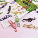 50Pcs/Box Music Symbols Paper Clips Metal Bookmarks Stationery Office Schoo N9Q7