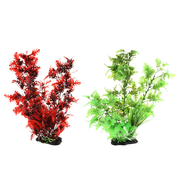 2pc Aquatic Plants, Large Aquarium Plant Plastic Fish Tank High Tree Decorations