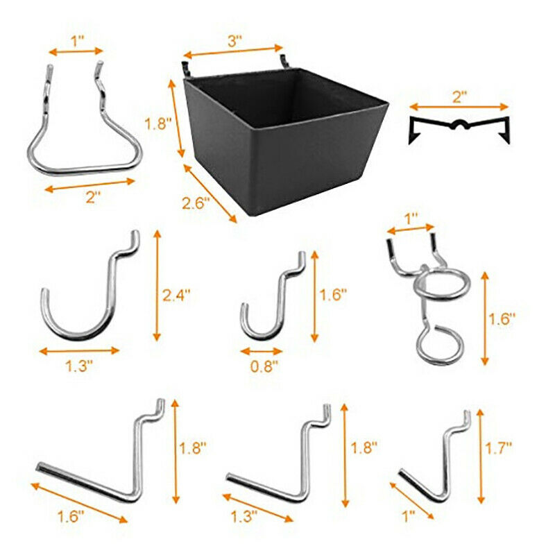 81Pcs Pegboard Hooks Assortment With Pegboard Bins Peg Locks Tools OrganizeS Hn