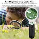 Interchangeable 2 Main Lens 10X/20X Handheld Magnifier LED Magnifying Glass