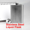 8oz Hip Drink Liquor Whisky Alcohol Flask Screw Cap Funnel Cap Steel