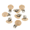 10 Pcs Baby Pacifier & Soother Clips Natural Wooden 3 Holes Teat Clips