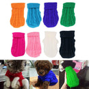 Small Pet Dog Sweater Warm Clothes Crochet Coat For Chihuahua Lake Blue 4#