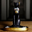 Ancient Cat Statue with Tea Light Candle Holder Office Desktop Exotic Decor