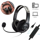 USB Headset Noise Cancelling Headphone + Microphone Mic for PC Computer Gamer