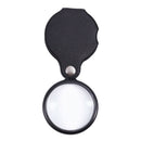 4X Round Shape Foldable Pocket Spiegel Magnifying Glass Black T9H5