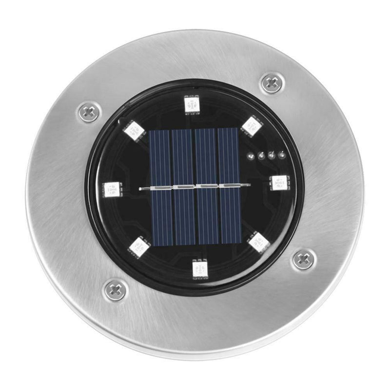 8LED Solar Underground Light Waterproof Color Changing Garden Buried Lamp