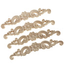 4x Floral Wood Carved Corner Applique Decorate Frame - 16X3X0.8cm