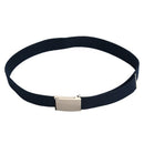 Unisex Plain Webbing Canvas Metal Buckle Belt Blue