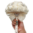 24Cm Gorgeous Crystal Ivory Wedding Bouquet Brooch Bowknot Wedding Decorati