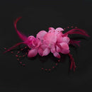 Pin Rose red Feather Fabric Flower Shape for Women Girl Gift Q3W7