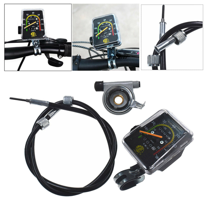 Bike Speedometer Odometer w/ Mounting Hardware for Motorized Bicycle Bikes