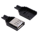 10Pcs Female 4-Pin Type A Plug USB Adapter DIY with Plastic Cover USB Connec lj