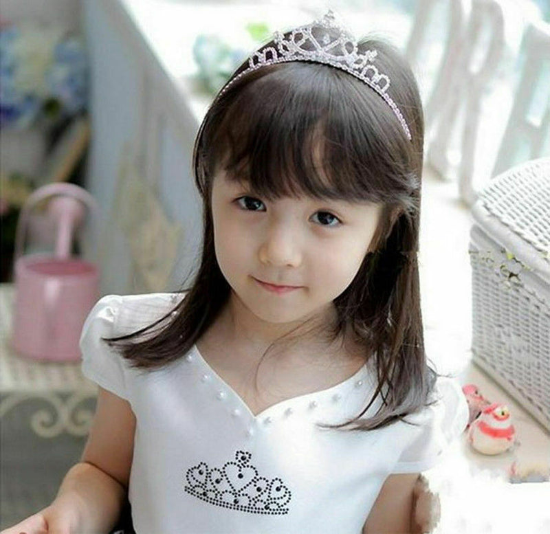 Kids Girls Child Wedding Prom Crystal Rhinestones Tiara Princess Crown Headbands