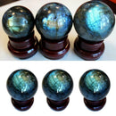 Labradorite Sphere Natural Quartz Crystal Ball Meditation Healing Reiki Stone