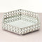 1pc Hex Mirrored Crystal Vanity Tray Cosmetic Home Bedroom Decor Dresser
