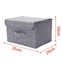 Cotton Linen Fabric Folding Cd Storage Boxes Foldable Bins Toys Organizer W J9C1