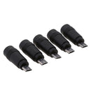 5x DC Power Micro USB 5 Pin Male to 5.5x2.1mm Female Charging Adapter
