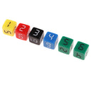 25Pcs Acrylic 5 Color Six Side 1-6 Digital Dice D6 for MTG TRPG Game Toys