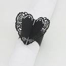 50pcs Love Shape Napkin Buckle Serviette Tissue Ring Decor Table Party Black