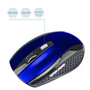 2.4GHz Wireless Cordless Optical Mouse Mice with USB Receiver Blue for Laptop bs