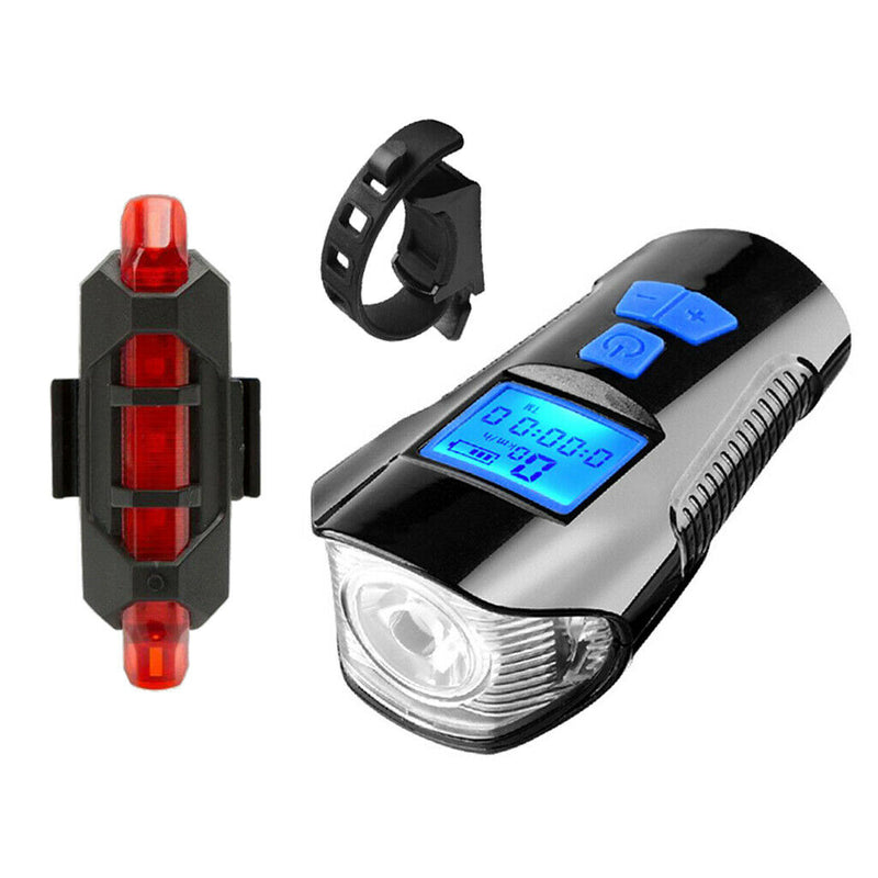 Blue Bicycle Headlight LED Rechargeable Bike Rear Light