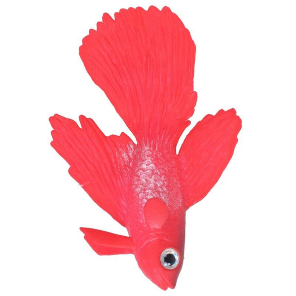 Silicone Aquarium Suction Cup Emulational Artificial Fish Ornament Red