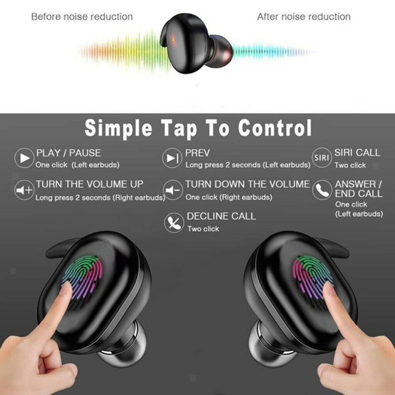 Sports Y30 Bluetooth 5.0 TWS Earphone Headset Touch Control Black for Cell Phone