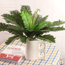 2x Artificial Plants 24 Branches Green Persian Leaves Leaf Grass Floral Decor