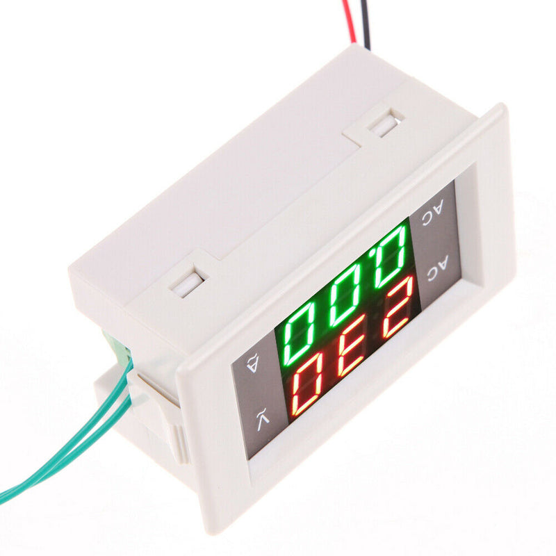 AC Digital Ammeter Voltmeter LCD Panel Amp Volt Meter 100A 300V White