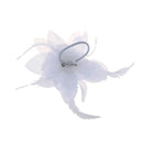 Feather Organza Roses White Hair Band Scrunchy Hair Accessories Hair Flower E9C6