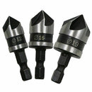 Carbon Steel 90 Degree 3PCS/Set Chamfering Drill Five-Blade Chamfer Dri JLC