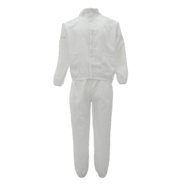 Lab Factory Dust-Proof Protective Suit Painting Coverall Pockets & Hat White