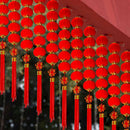 30Pcs/Set Lantern Spring Festival New Year Traditional Chinese Red Hanging OZ