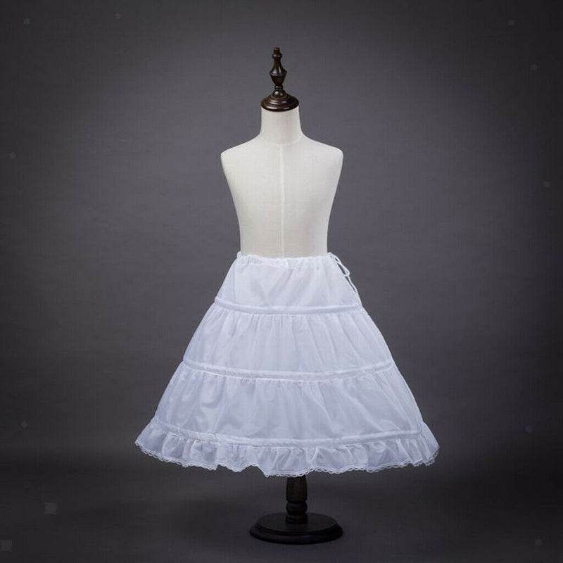 Bridesmaid Children Flowergirl Petticoat Little Gilrs Skirt Underskirt 2-14Y