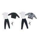1/6 Simulation Artificial Leather Jacket and Pants T-shirt Suit for 12'' Hot