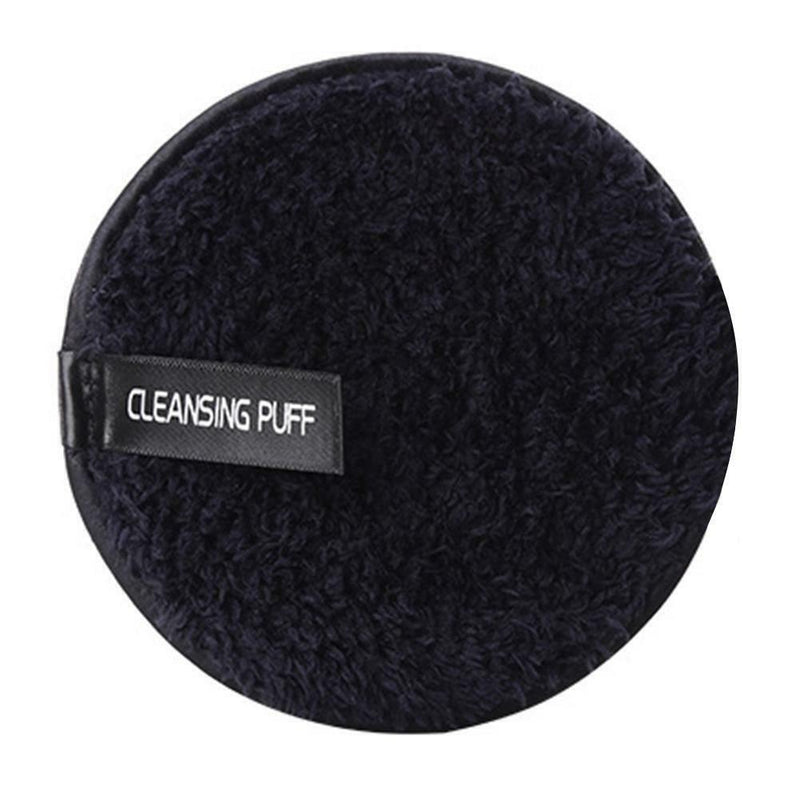 Soft Makeup Remover Puff Sponge Face Cleansing Powder Puff Pads (Black) A