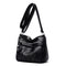 Hit Color Shoulder Messenger Handbags Women Leather Crossbody Bags (Black)