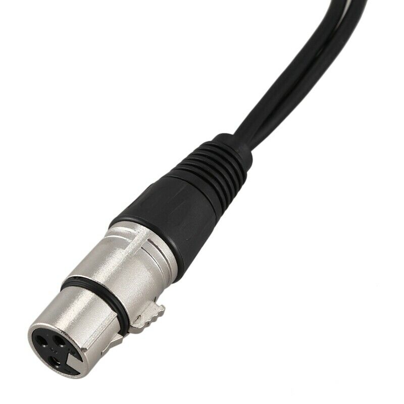 New 3pin XLR FEMALE jack to dual 2 MALE plug Y SPLITTER cable adaptor 1 ft