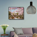 DIY Digital Oil Painting By Numbers River Peach Blossom Landscape Picture