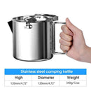 Outdoor Camping Kettle Stainless Steel Cooking Kettle 1.2L Lightweight Comp O1I3