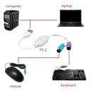 1Pc USB to PS/2 PS2 Cable Adapter USB Male to PS/2 Female Converter Cable C Hn