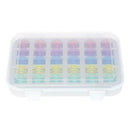 30pcs Empty Bobbins Sewing Spools Plastic Storage Box Home Needlework Tool  A