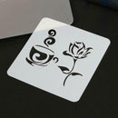Coffee Flower Lace Hollow Ruler Template DIY Photo Album Diary Drawing Tool