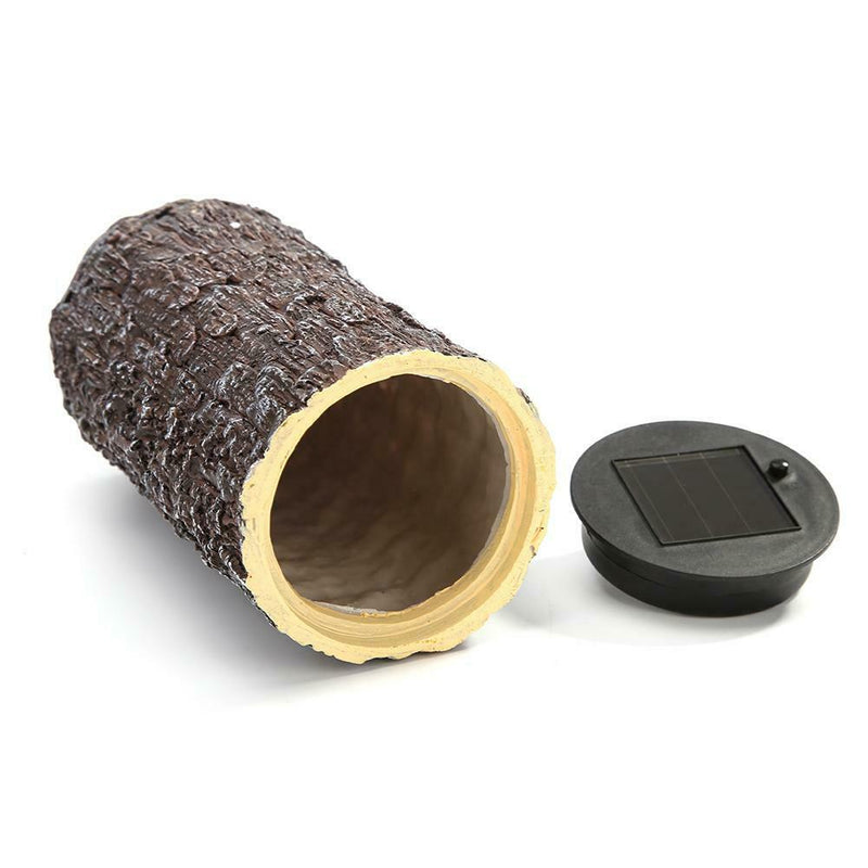 Solar LED Simulation Wood Pile Lawn Light Waterproof Garden Yard Landscape Lamp