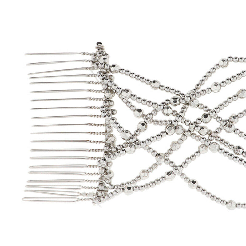 2 Pcs Double Hair Comb With Elastic Bead Chains For Women