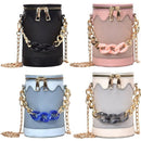 Women'S Bucket Summer Handbag New Korean Fashion Chain Small Round Bag Stit M6U5