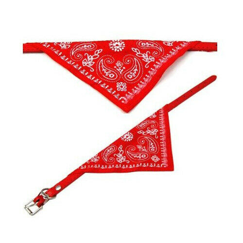 Adjustable Pet Dog Cat Bandana Scarf Collar Small Size Red V7M2