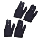 4X Black Nylon 3 Finger Gloves Shooter Pool Billiards Cue Glove Indoor GameS Hn