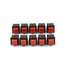 10X 125VAC 1A Red Square SPST NonLocking Reset/Self-locking Push Button Switc.AU